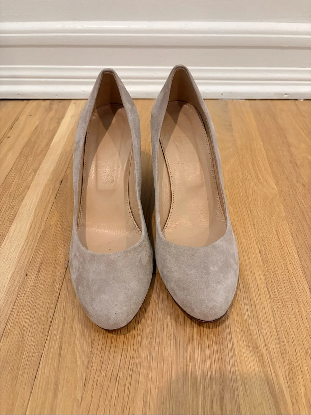 JCrew Women's Suede Wedge Pump in Light Taupe